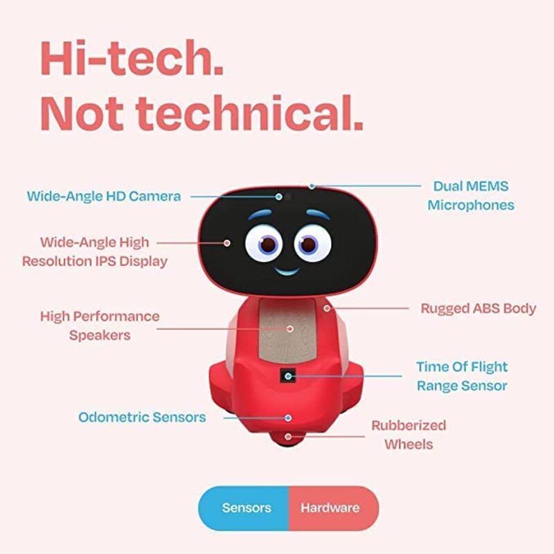 My Companion 3 AI-Powered Smart Robot, Stem Learning And Educational, Interactive Robo With Coding Apps + Unlimited Games + Programmable, For Kids 5-10 Years Old - Red