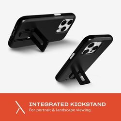 Tech21 Evo Crystal Kick for iPhone 15 Pro Case Cover MagSafe compatible (16 Feet Drop Protection) Built-in Kickstand - Obsidian Black