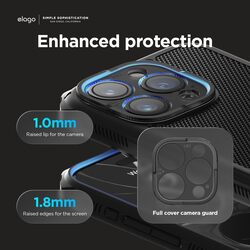 Elago Magnetic Armor for iPhone 15 PRO Military Grade Compatible with MagSafe Case Cover with Rigid Pattern - Black