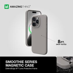 Amazing Thing Smoothie Mag Silicone MagSafe compatible iPhone 15 Pro Max Case Cover - Grey