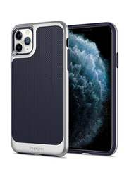 Spigen Apple iPhone 11 Pro Neo Hybrid Mobile Phone Case Cover, Satin Silver with Midnight Blue TPU Back
