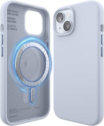 Elago Magnetic Liquid Silicone for iPhone 15 Case Cover Compatible with MagSafe Shockproof - Light Blue