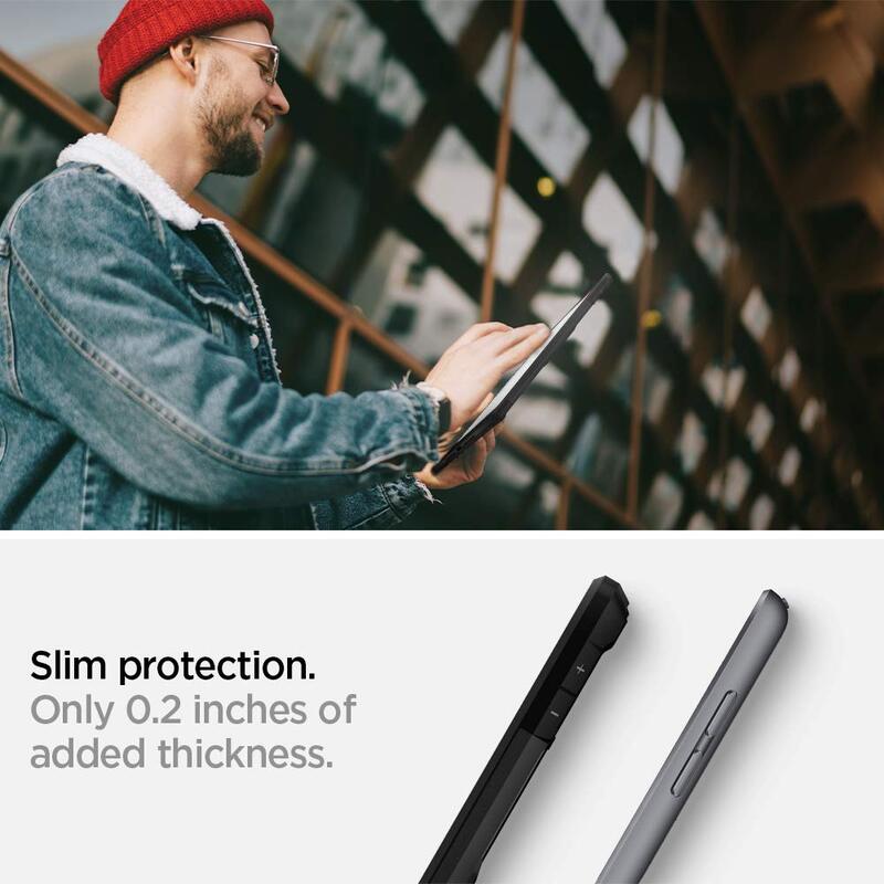 Spigen Apple iPad Tough Armor Tablet Case Cover, with Kickstand, Black