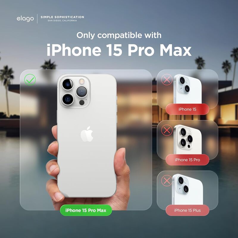 Elago Liquid Silicone for iPhone 15 Pro MAX Case Cover Full Body Protection, Shockproof, Slim, Anti-Scratch Soft Microfiber Lining - Aqua Sky