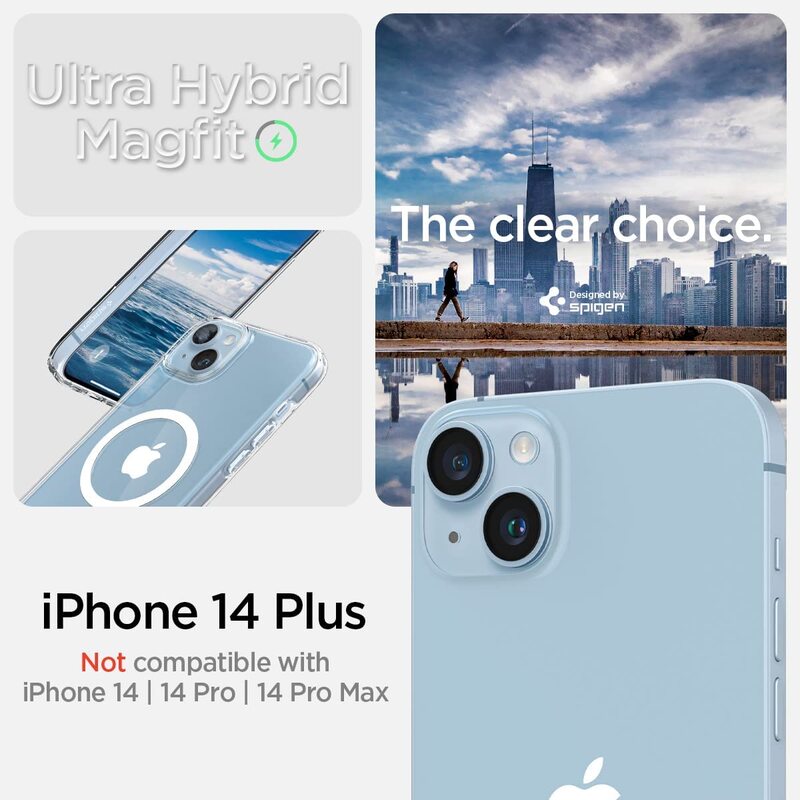 Spigen Ultra Hybrid (MagFit) for iPhone 14 Plus Case Cover with MagSafe - White