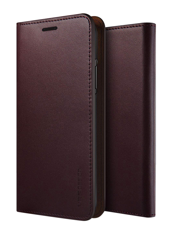 Vrs Design Apple iPhone 11 Pro Genuine Leather Diary Wallet Mobile Phone Case Cover, Wine