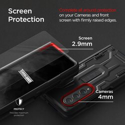 VRS Design Terra Guard Active (Hinge Protection) Samsung Galaxy Z Fold 4 Case Cover with Screen Protector - Matte Black