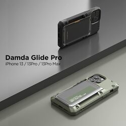 VRS Design Damda Glide PRO iPhone 13 Pro MAX case cover wallet (Semi Automatic) slider Credit card holder Slot (3-4 cards) - Metal Black