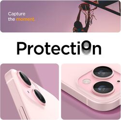 Spigen Glastr Ez Fit Optik PRO Camera Lens Screen Protector (2 Pack) for iPhone 15 Plus and iPhone 15 / iPhone 14 Plus/iPhone 14 - Pink