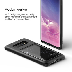 VRS Design Samsung Galaxy S10 Damda High Pro Shield Mobile Phone Back Case Cover, Black Marble