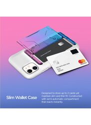 Vrs Design Apple iPhone 11 Damda Glide Shield Semi Automatic Card Wallet Mobile Phone Case Cover, Pink Blue
