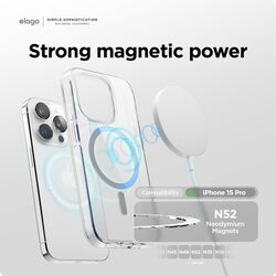 Elago Magnetic Hybrid for iPhone 15 PRO Compatible with MagSafe Case Cover - Medium Gray