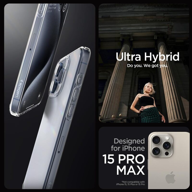 Spigen iPhone 15 Pro Max case cover Ultra Hybrid - Frost Clear