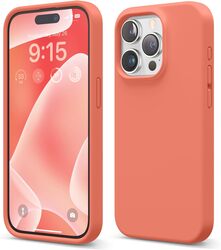 Elago Liquid Silicone for iPhone 15 PRO Case Cover Full Body Protection, Shockproof, Slim, Anti-Scratch Soft Microfiber Lining - Pomelo Pink