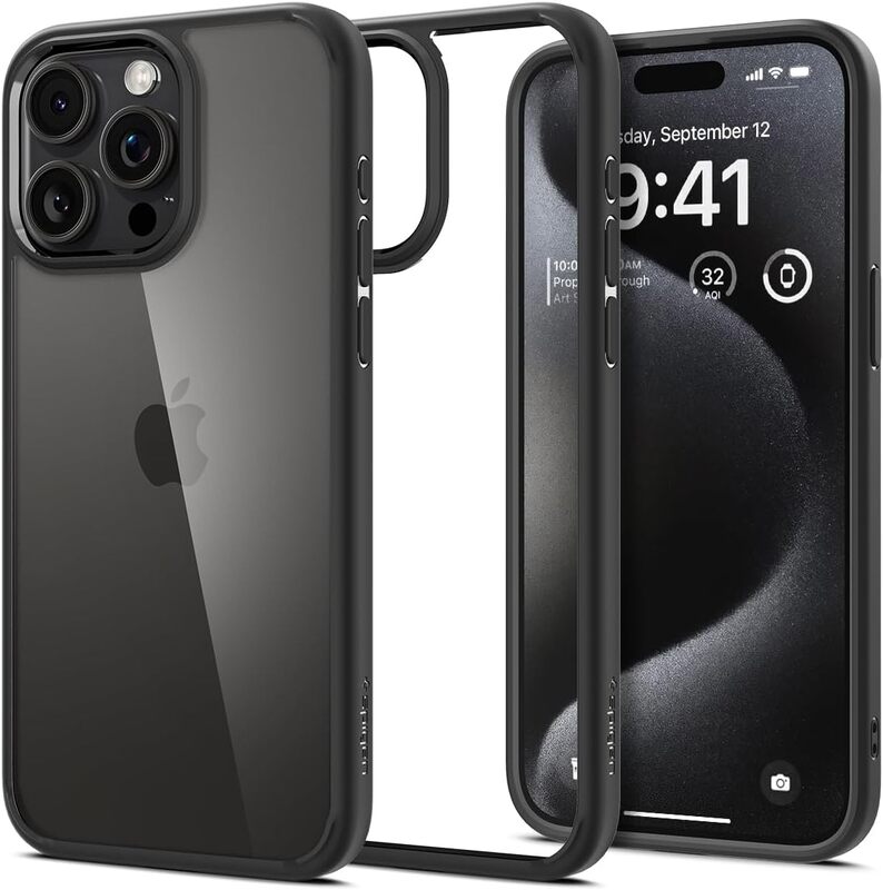 Spigen iPhone 15 Pro Max case cover Ultra Hybrid - Matte Black