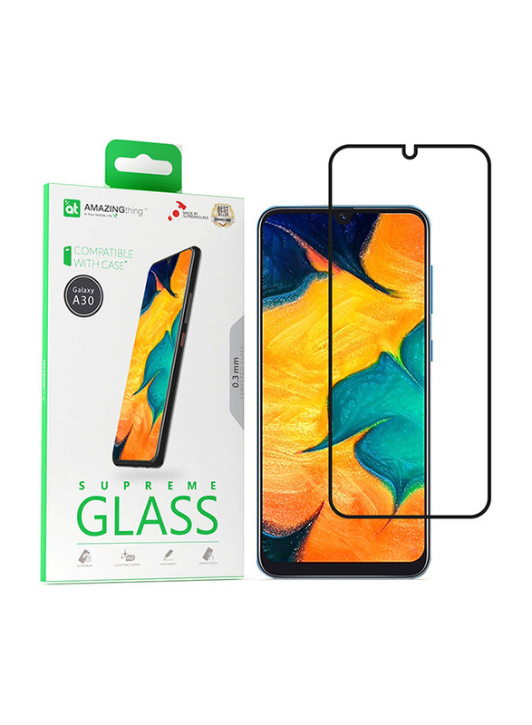 Amazing Thing Samsung Galaxy A30 Supreme Glass 2.5D Full Cover Tempered Screen Protector, Clear