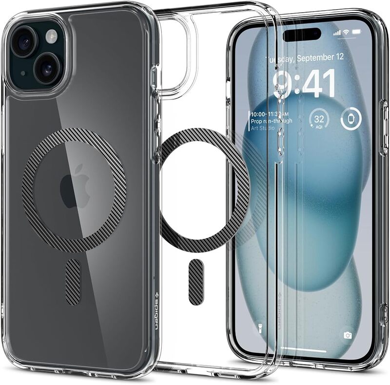 Spigen iPhone 15 case cover Ultra Hybrid MagFit compatible with MagSafe - Carbon Fiber