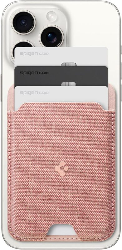 Spigen Urban Fit (MagFit) Magnetic Wallet Card Holder (3 Cards) for MagSafe compatible with iPhone 15 Pro Max / 15 Pro / 15 Plus / 15 / iPhone 14/13/12 Series - Rose Gold