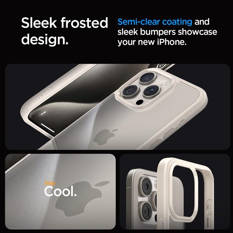 Spigen iPhone 15 Pro case cover Ultra Hybrid - Natural Titanium