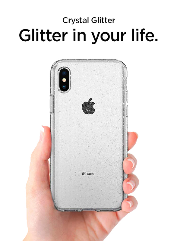 Spigen Apple iPhone XS Max Liquid Crystal Glitter Mobile Phone Case Cover, Crystal Quartz