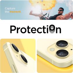 Spigen Glastr Ez Fit Optik PRO Camera Lens Screen Protector (2 Pack) for iPhone 15 Plus and iPhone 15 / iPhone 14 Plus/iPhone 14 - Yellow