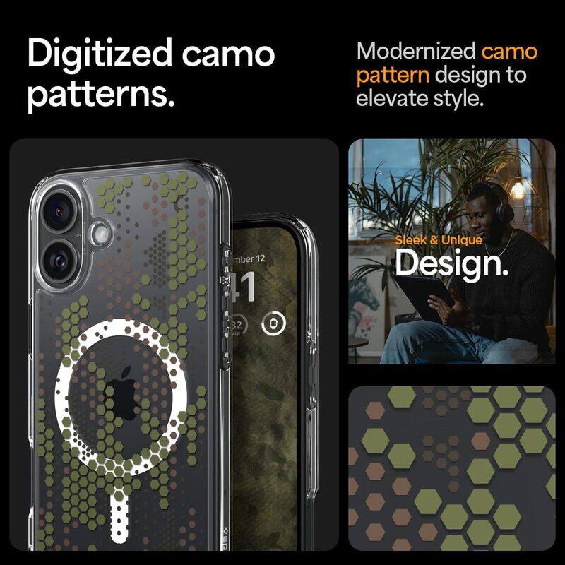 Spigen iPhone 16 Plus Ultra Hybrid MagFit case cover - Digital Camo