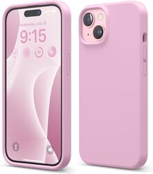 Elago Liquid Silicone for iPhone 15 Case Cover Full Body Protection, Shockproof, Slim, Anti-Scratch Soft Microfiber Lining - Hot Pink