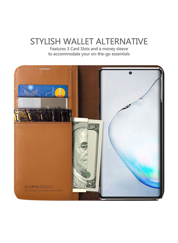 في ار اس ديزاين غطاء حماية سامسونغ جالاكسي Note 10, بني