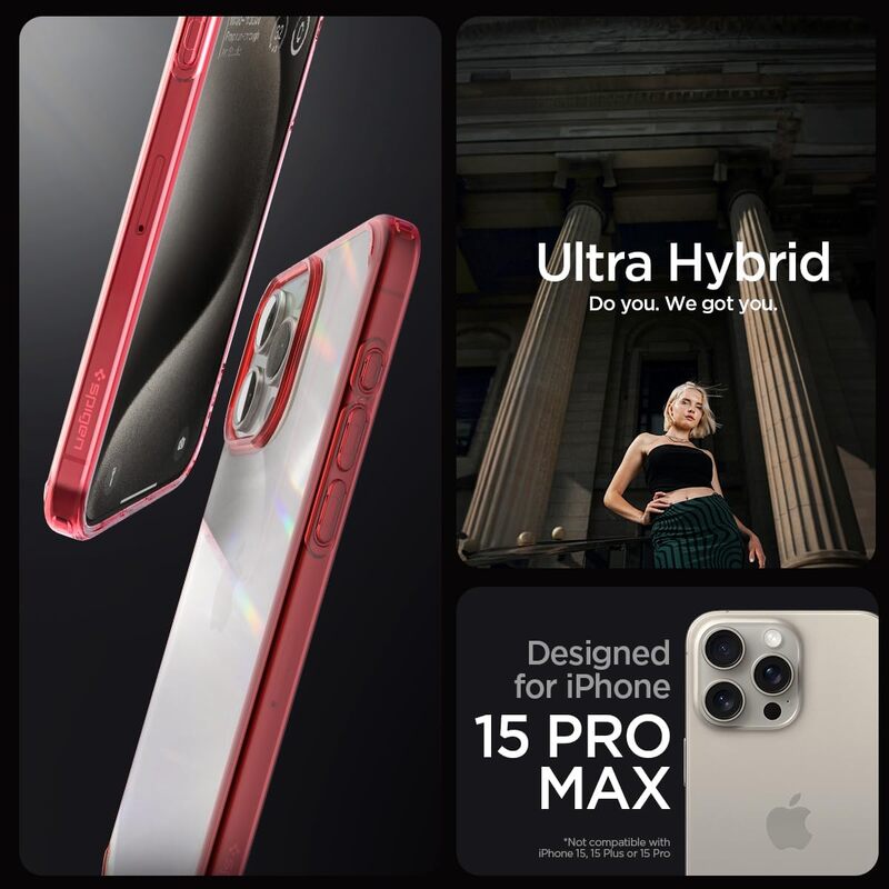 Spigen iPhone 15 Pro Max case cover Ultra Hybrid - Deep Red