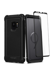 Spigen Samsung Galaxy S9 Pro Guard Mobile Phone Case Cover, with Full 360 Degree Protection Glas.tR Curved 9H Tempered Glass Screen Protector, Black
