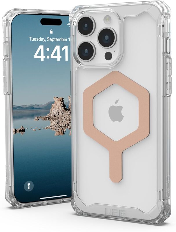 Urban Armor Gear UAG Plyo Magsafe for iPhone 15 Pro Max case cover [16 Feet Drop Tested] - Ice Rose Gold