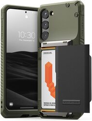 VRS Design Damda Glide Pro for Samsung Galaxy S23 Plus Case Cover Wallet (Semi Automatic) Slider Credit Card Holder Slot (3-4 Cards) - Green Groove