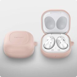 Spigen Samsung Galaxy Buds Pro and Galaxy Buds Live Silicone Case Cover Silicone Fit, Pink Sand