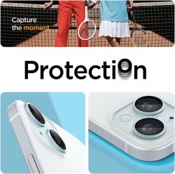 Spigen Glastr Ez Fit Optik PRO Camera Lens Screen Protector (2 Pack) for iPhone 15 Plus and iPhone 15 / iPhone 14 Plus/iPhone 14 - Blue