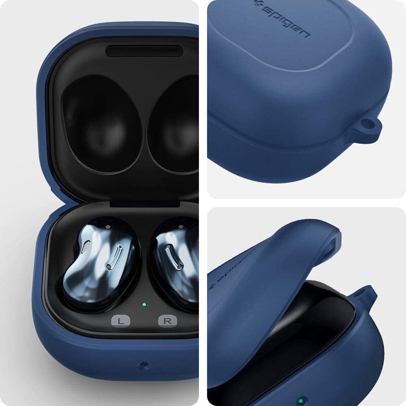 Spigen Samsung Galaxy Buds Pro and Galaxy Buds Live Silicone Case Cover Silicone Fit, Deep Blue