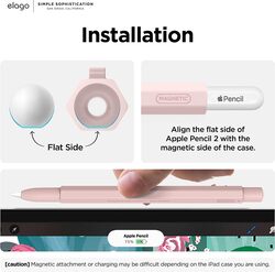 elago x MONAMI Pencil Case Compatible with Apple Pencil 2nd Generation Cover Sleeve, Classic Design, Compatible with Magnetic Charging and Double Tap - Peony
