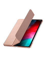 Spigen Apple iPad Pro 11 inch Smart Fold Tablet Flip Cover, Version 2 Pencil Compatible with Auto Sleep and Wake, Rose Gold