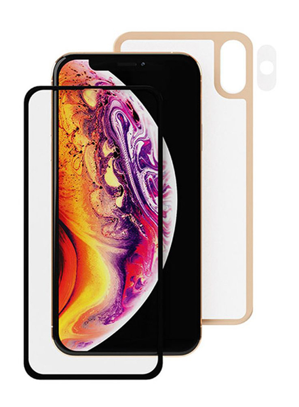 Amazing Thing Apple iPhone XS Max Supreme Glass Special Edition Front and Back Tempered Glass Screen Protector, with Lens Protection, Beige