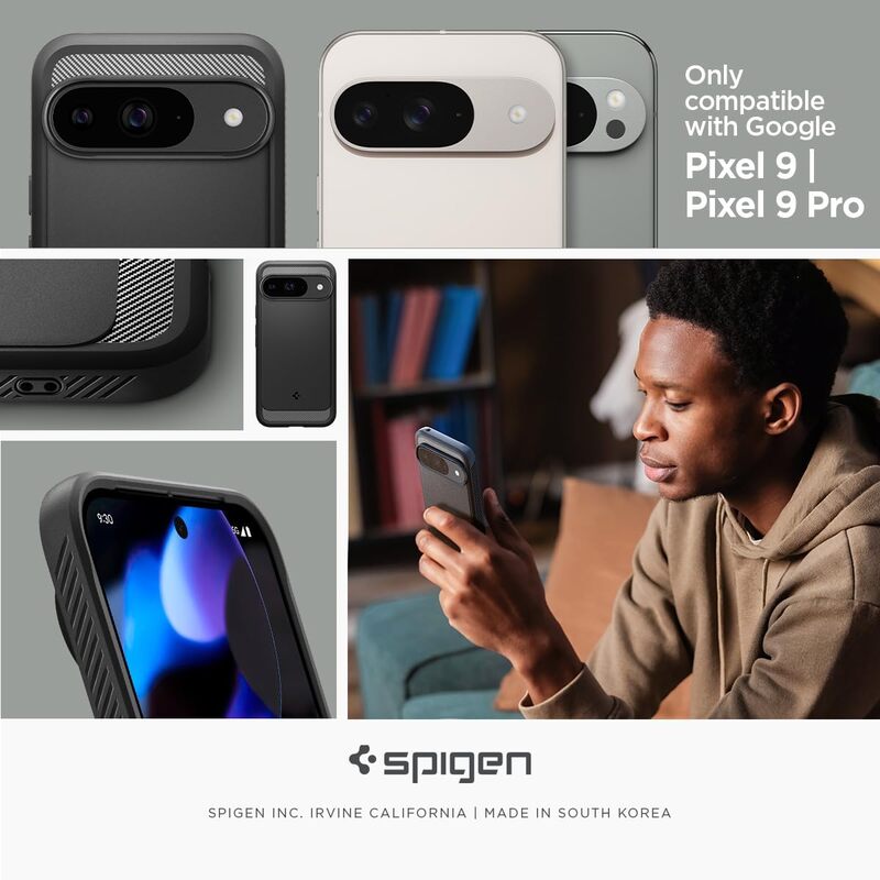 Spigen Google Pixel 9 / Pixel 9 PRO Rugged Armor case cover - Matte Black