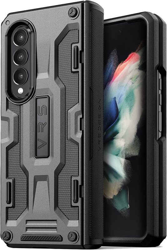 VRS Design Terra Guard (Hinge Protection) Samsung Galaxy Z Fold 3 5G Case Cover - Metal Black