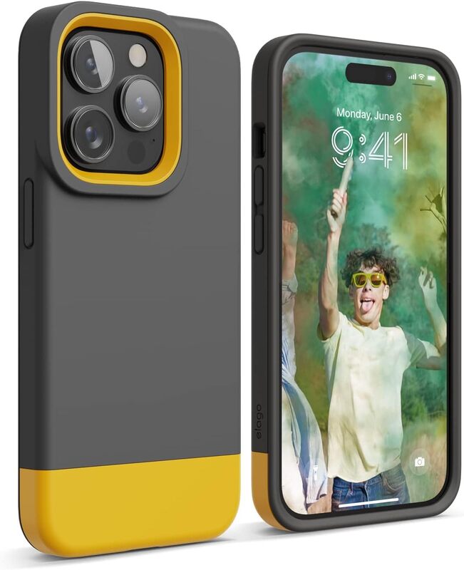 Elago Glide for iPhone 14 Pro Case Cover - Dark Grey Yellow