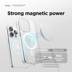 Elago Magnetic Hybrid for iPhone 15 PRO Compatible with MagSafe Case Cover - White