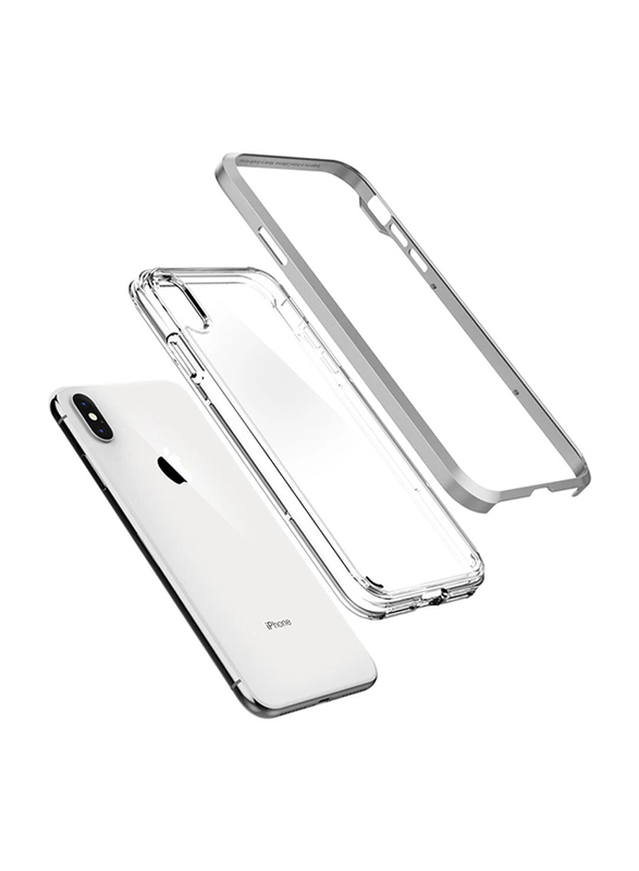 Spigen Apple iPhone XS Max Neo Hybrid Crystal Mobile Phone Case Cover, Satin Silver