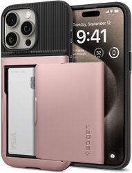 Spigen Slim Armor CS for iPhone 15 Pro Max case cover with Card holder slot - Rose Gold