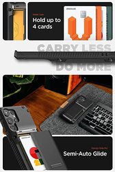 VRS Design Damda Glide Pro for Samsung Galaxy S23 Ultra Case Cover Wallet (Semi Automatic) Slider Credit Card Holder Slot (3-4 Cards) - Black Groove