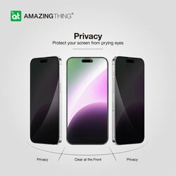 Amazing Thing Supreme Privacy Glass Full Cover for iPhone 15 PRO Screen Protector Tempered Glass with Easy Install Tray - (28 Degree Privacy 3D)