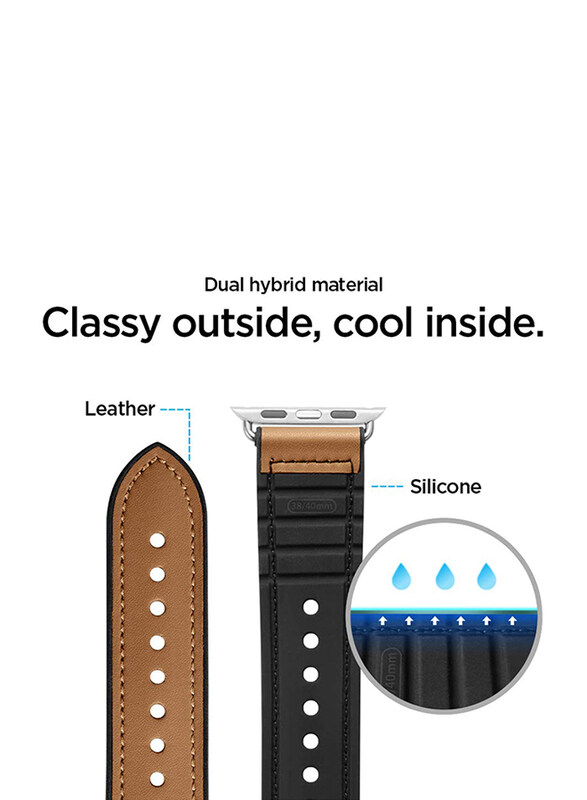 Spigen Retro Fit Watch Band for Apple Watch 44mm Series 5/4 and Apple Watch 42mm Series 3/2/1, Brown