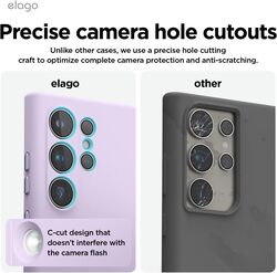 elago Samsung Galaxy S24 ULTRA case cover Liquid Silicone Full Body Screen Camera Protective, Shockproof, Slim, Anti-Scratch Soft Microfiber Lining - Lavender