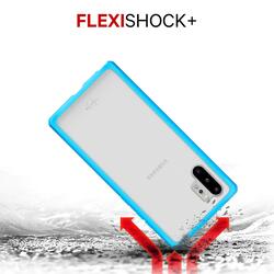 ITskins Samsung Galaxy Note 10 Plus/Note 10+ 5G Hybrid Solid Flexible Mobile Phone Case Cover, with Hexotek 2.0 Drop Protection, Blue and Transparent