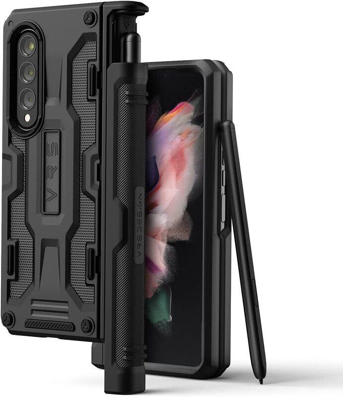 

VRS Design Terra Guard S (S-Pen Compartment in Hinge Protection) Samsung Galaxy Z Fold 3 5G Case Cover - Matte Black (S-Pen NOT included)